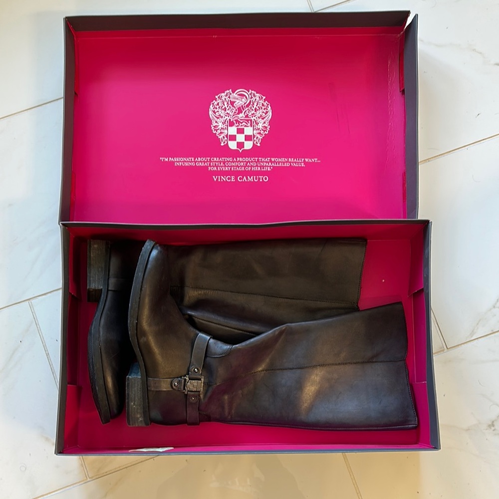 Vince Camuto Black Leather Boots